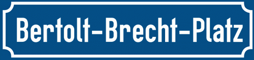 Straßenschild Bertolt-Brecht-Platz