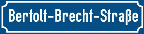 Straßenschild Bertolt-Brecht-Straße
