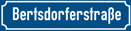 Straßenschild Bertsdorferstraße
