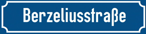 Straßenschild Berzeliusstraße zum kostenlosen Download