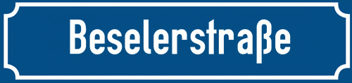 Straßenschild Beselerstraße zum kostenlosen Download