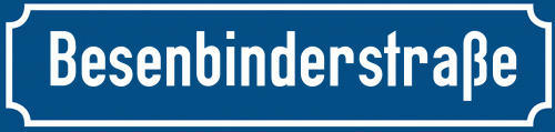 Straßenschild Besenbinderstraße zum kostenlosen Download