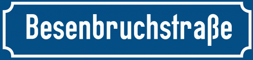 Straßenschild Besenbruchstraße zum kostenlosen Download