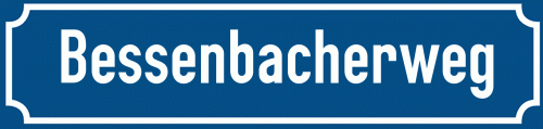 Straßenschild Bessenbacherweg zum kostenlosen Download