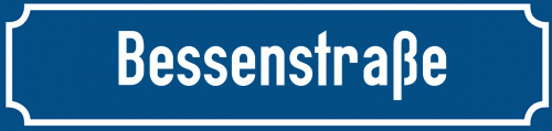 Straßenschild Bessenstraße