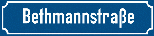 Straßenschild Bethmannstraße