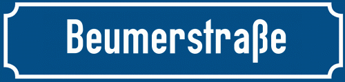 Straßenschild Beumerstraße