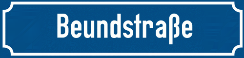 Straßenschild Beundstraße
