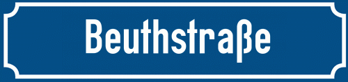 Straßenschild Beuthstraße zum kostenlosen Download