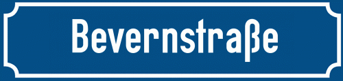 Straßenschild Bevernstraße