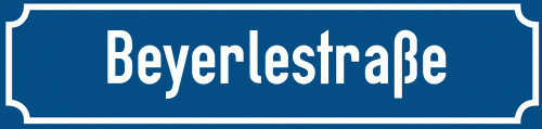 Straßenschild Beyerlestraße zum kostenlosen Download