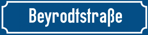 Straßenschild Beyrodtstraße zum kostenlosen Download