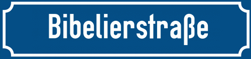 Straßenschild Bibelierstraße