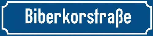 Straßenschild Biberkorstraße