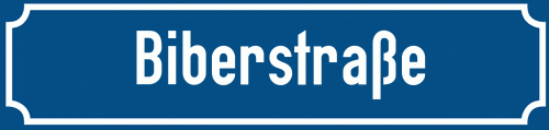 Straßenschild Biberstraße