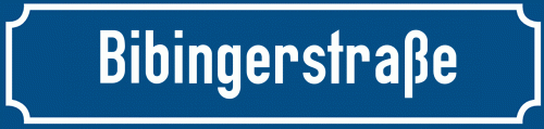 Straßenschild Bibingerstraße