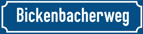Straßenschild Bickenbacherweg