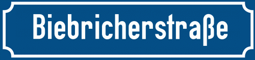 Straßenschild Biebricherstraße zum kostenlosen Download