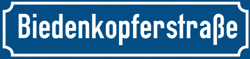 Straßenschild Biedenkopferstraße
