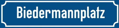 Straßenschild Biedermannplatz