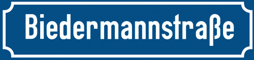 Straßenschild Biedermannstraße