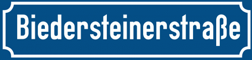 Straßenschild Biedersteinerstraße