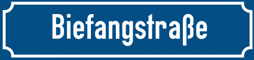 Straßenschild Biefangstraße