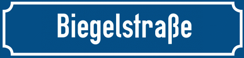 Straßenschild Biegelstraße