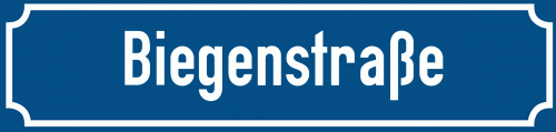 Straßenschild Biegenstraße