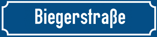 Straßenschild Biegerstraße