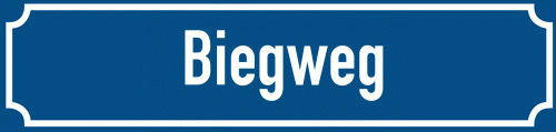 Straßenschild Biegweg