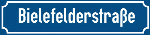 Straßenschild Bielefelderstraße zum kostenlosen Download