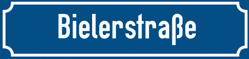 Straßenschild Bielerstraße