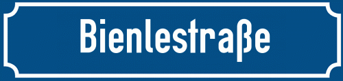 Straßenschild Bienlestraße