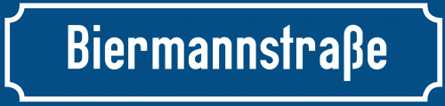 Straßenschild Biermannstraße