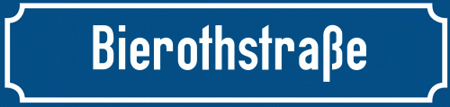 Straßenschild Bierothstraße