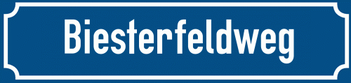 Straßenschild Biesterfeldweg