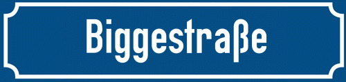Straßenschild Biggestraße