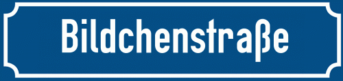 Straßenschild Bildchenstraße