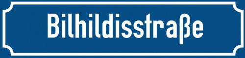 Straßenschild Bilhildisstraße zum kostenlosen Download