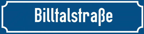 Straßenschild Billtalstraße