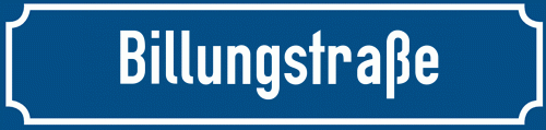 Straßenschild Billungstraße
