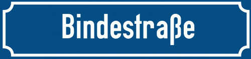 Straßenschild Bindestraße zum kostenlosen Download