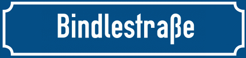 Straßenschild Bindlestraße