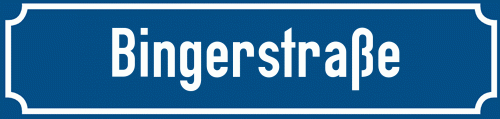 Straßenschild Bingerstraße