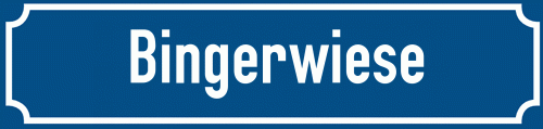 Straßenschild Bingerwiese