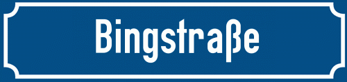 Straßenschild Bingstraße