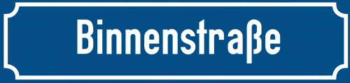 Straßenschild Binnenstraße