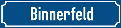 Straßenschild Binnerfeld