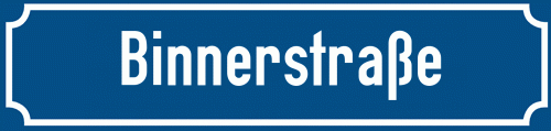 Straßenschild Binnerstraße